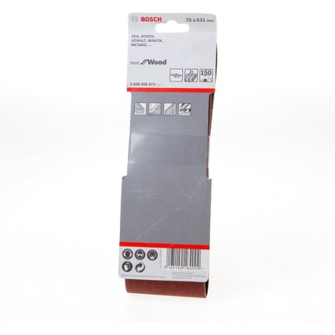 Bosch - 3-delige schuurbandset 75 x 533 mm - 150