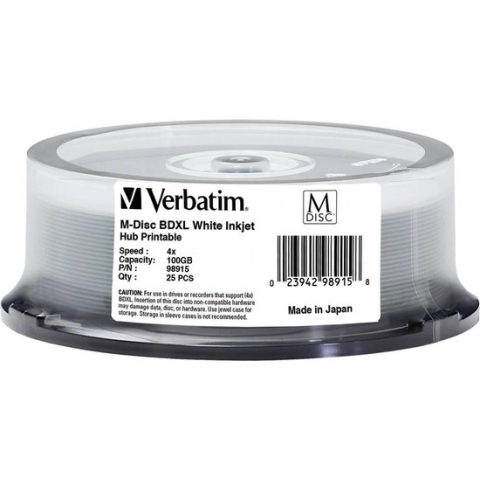 Verbatim 98915 M-Disc Blu-ray XL 100 GB 25 stuk(s) Spindel Bedrukbaar