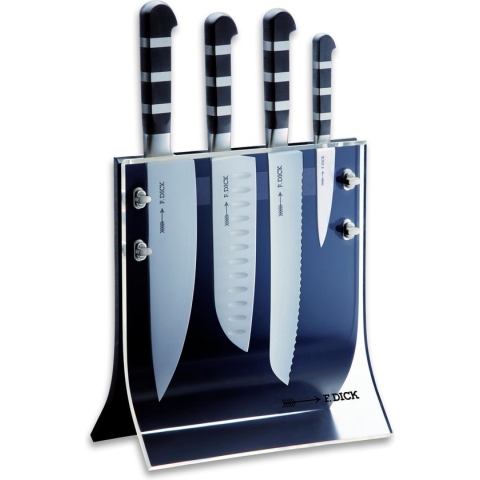 DICK 5 stks. Professionele messenset | Keukenmes Santoku Mes Broodmes Mesje incl. Messenblok | Roestvrij staal