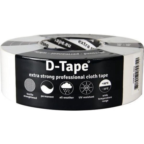 D-Tape Extra sterke proffesionele Cloth tape wit 50m x 50mm