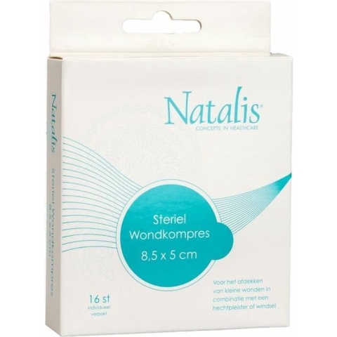 Natalis steriel wondkussen - 8.5 x 5 cm - 16 stuks - Verband