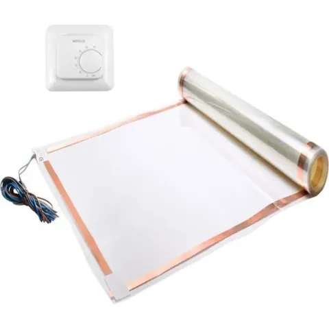 4m² Elektrische vloerverwarming folie Set + gratis aan/uit WARMUP MSTAT thermostaat | oa laminaat | 15jr Garantie