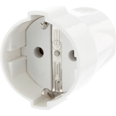 Scanpart losse contrastekker geaard - Voor snoer - 250 V - Recht -Wit - 10A 16A