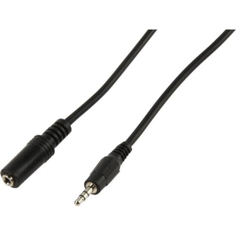 Valueline - 3.5mm stereo mannelijk - 3.5mm stereo vrouwelijk - 2,50 m - Zwart