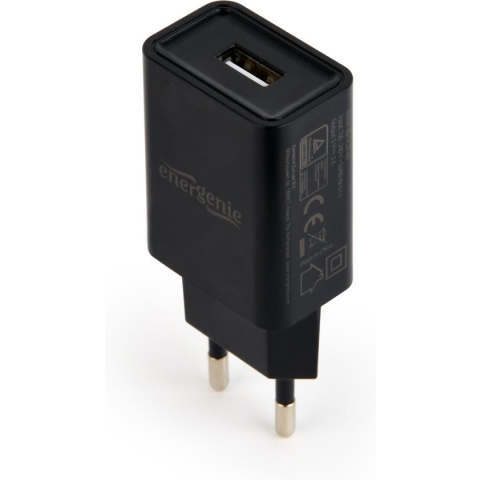 USB thuislader met 1 poort - recht - 2,1A / zwart