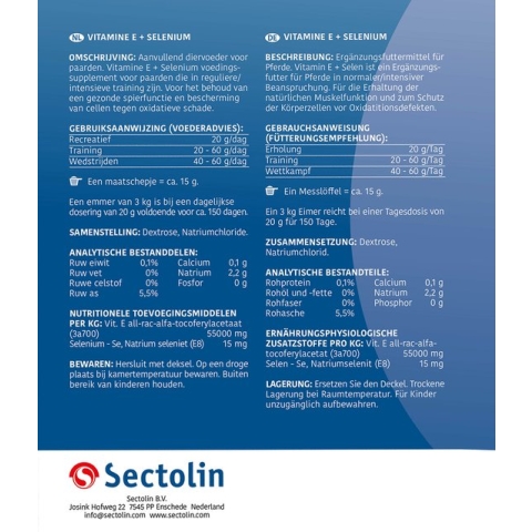 Sectolin Vitamine E selenium equi 1kg