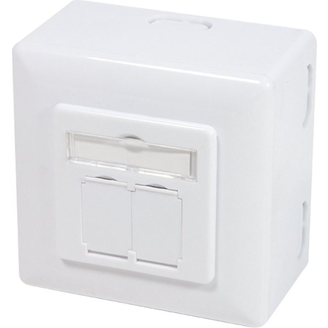 LogiLink NP0039A Netwerkdoos Opbouw (op muur) CAT 6 2 poorten Wit