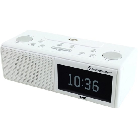 Soundmaster UR8350WE - Digitale wekkerradio, DAB+/FM met USB