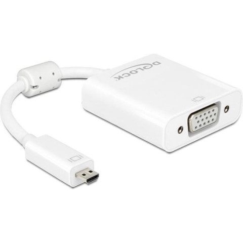 DeLOCK Micro HDMI naar VGA + 3,5mm adapter - wit - 0,15 meter