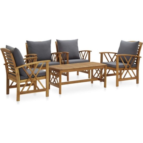 vidaXL-5-delige-Loungeset-met-kussens-massief-acaciahout