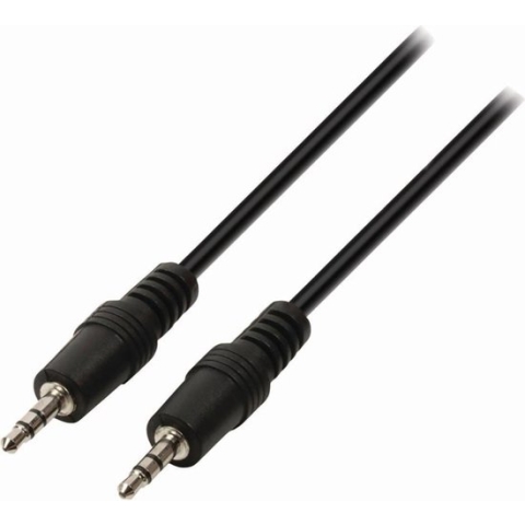 Stereo-Audiokabel - 3,5 mm Male - 3,5 mm Male - Vernikkeld - 3.00 m - Rond - Zwart - Envelop