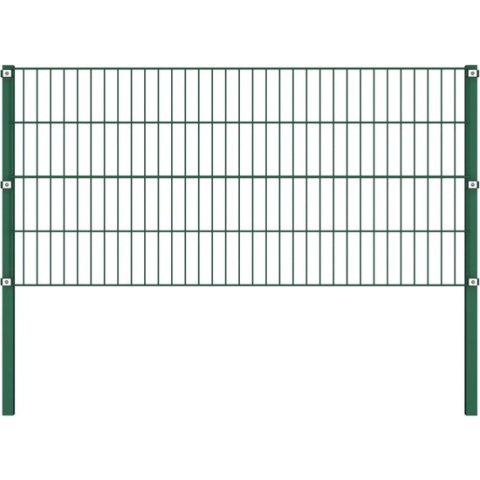 vidaXL-Schuttingpaneel-met-palen-1,7x0,8-m-ijzer-groen