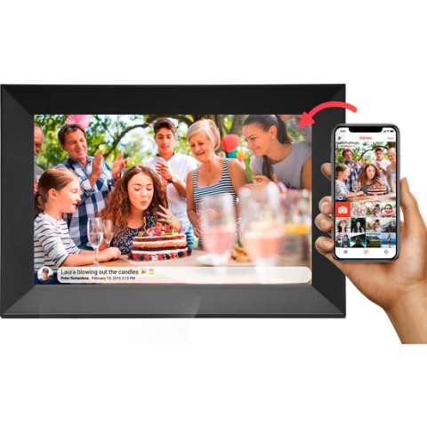Denver Digitale Fotolijst FULL HD 10.1 inch -  Frameo App - Fotokader - 16GB - IPS Touchscreen - PFF1063 - Zwart
