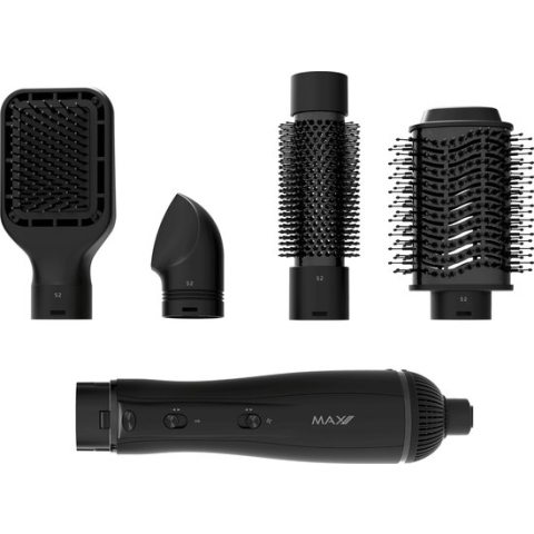 Max Pro Multi Airstyler S2 1200W - Met Vier Opzetstukken - Ronde Föhnborstel voor Lang en Kort Haar - Multifunctionele Haarstylingtool - Hairwrap