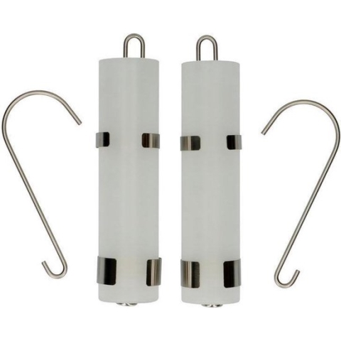 Set van 2x stuks radiator bak luchtbevochtigers rond mat wit - Waterverdampers voor de verwarming - 20 cm / doorsnede 5 cm