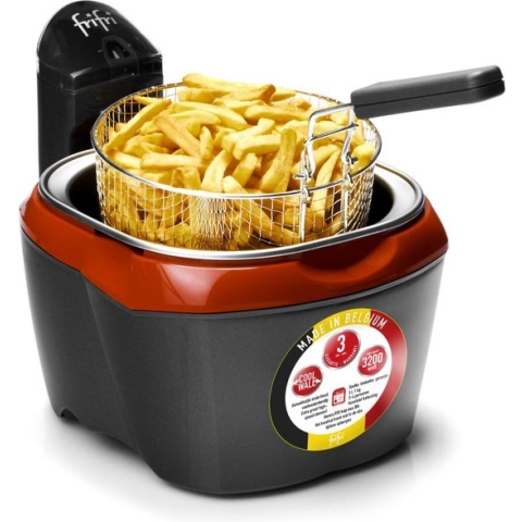 Frifri 918RR | Frituurpan | 3 liter | koude zone | 3200 Watt | 1 kg friet | zwart/rood