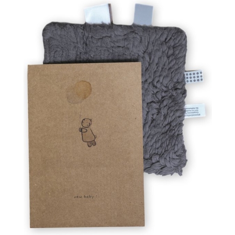 Snoozebaby Giftset Knuffeldoekje & Geboortekaartje - Storm Grey