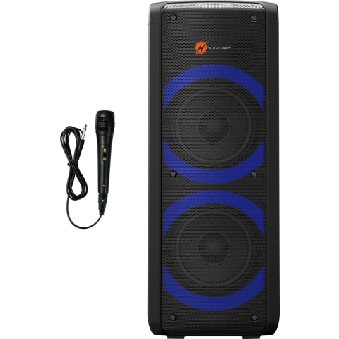 N-GEAR LGP 72 - Draagbare Bluetooth Party Speaker - Karaoke Set - 1 Microfoon - Discoverlichting
