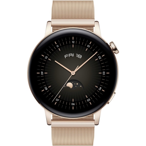Huawei Watch GT 3 - Smartwatch Dames - 42mm - Gold Milanese