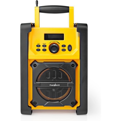 FM-Radio - Bouwradio - FM - Batterij Gevoed / Netvoeding - Digitaal - 15 W - Scherm grootte: 2.2 " - Blauw-Wit Scherm - IPX5 - Handgreep - Geel / Zwart