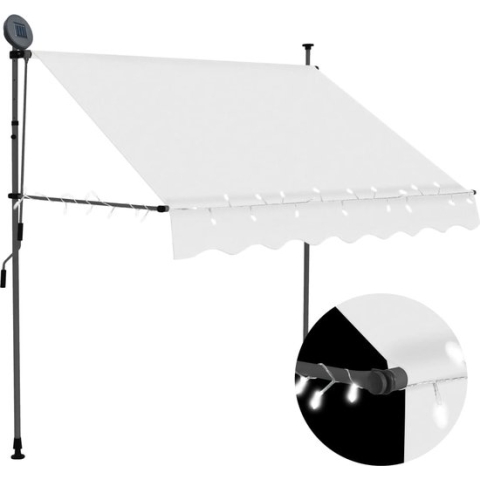 vidaXL-Luifel-handmatig-uitschuifbaar-met-LED-150-cm-crèmekleurig