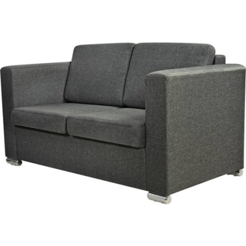 vidaXL-Tweezitsbank-stof-donkergrijs