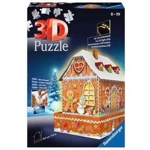 Ravensburger Kerst Gingerbread House Night Edition - 3D puzzel gebouw - 216 Stukjes