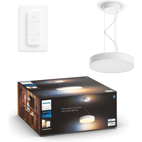 Philips Hue Enrave hanglamp - warm tot koelwit licht - wit - 1 dimmer switch