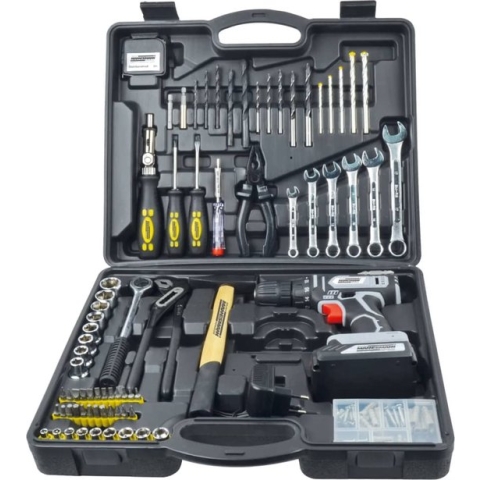 Brüder Mannesmann 75-delige Gereedschapsset met accuboor 20 V. 1.3 Ah - 2 jaar garantie