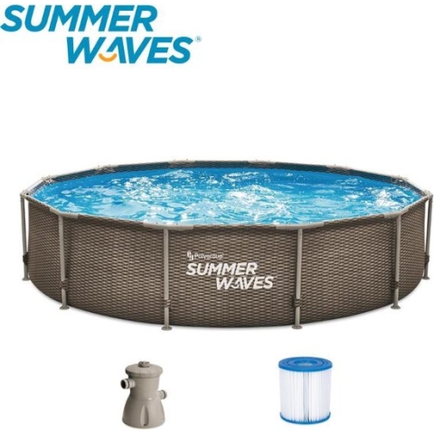 Summer Waves Zwembad - ⌀ 366 cm x 76 cm - Inclusief filterpomp