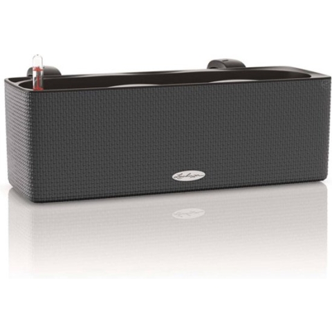 LECHUZA CUBE COLOR TRIPLE - Plantenbak - ALL-IN-ONE set - leisteengrijs