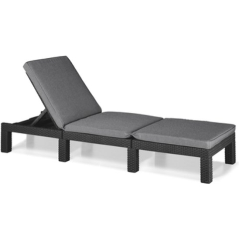 Allibert Daytona Deluxe Ligbed - 3 posities - 65x195x25,5 cm - Grafiet