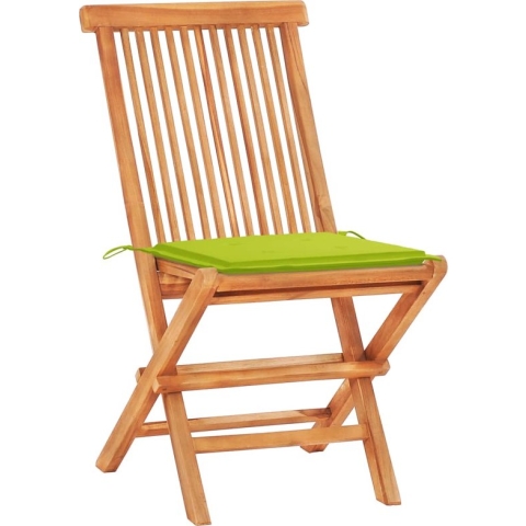 vidaXL-3-delige-Bistroset-met-heldergroene-kussens-massief-teakhout