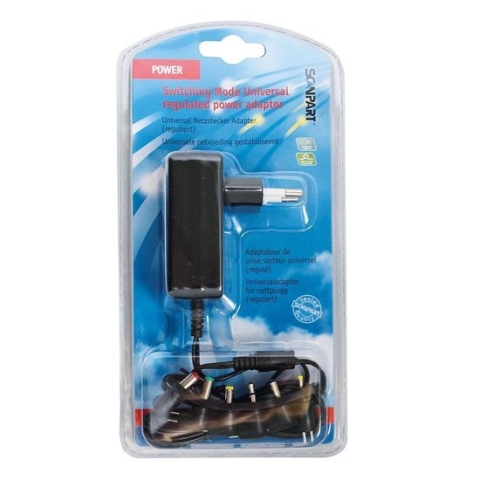 Scanpart AC DC adapter - 3V 4.5V 5V 6V 7.5V 9V 12V - Maximaal 1200mA - 6W - Universeel