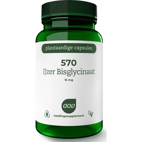 AOV 570 IJzer Bisglycinaat - 90 vegacaps - Mineralen - Voedingssupplement