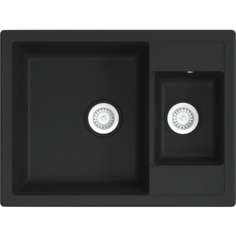 vidaXL-Gootsteen-dubbele-bakken-met-overloopgat-graniet-zwart