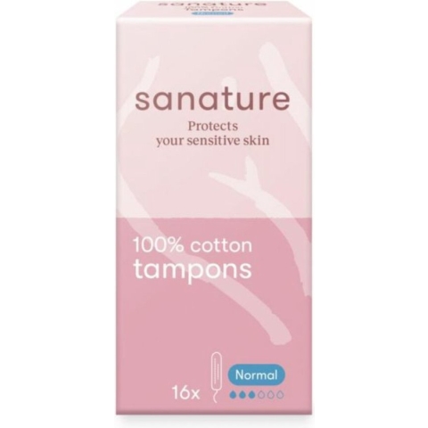 Sanature - Tampons Normaal - 100% katoen - 16 stuks