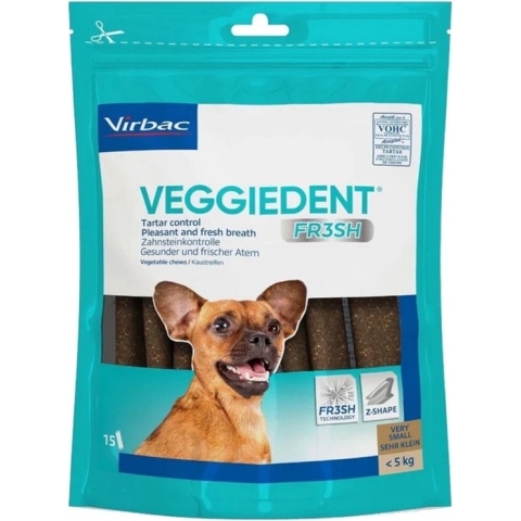Virbac Veggiedent Kauwstrips XS <5 kg 15 stuks