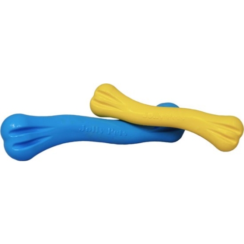 Jolly Pets Jolly Bone - Hondenbot met aantrekkelijke vanillegeur - Hondenspeelgoed van duurzaam flexibel rubber – Geel  – Maat S/M – 16 cm