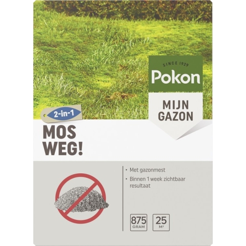 Pokon Mos Weg! - 875gr - Onkruidverdelger - Geschikt voor 25m² - Mosbestrijder - Anti mos gazon
