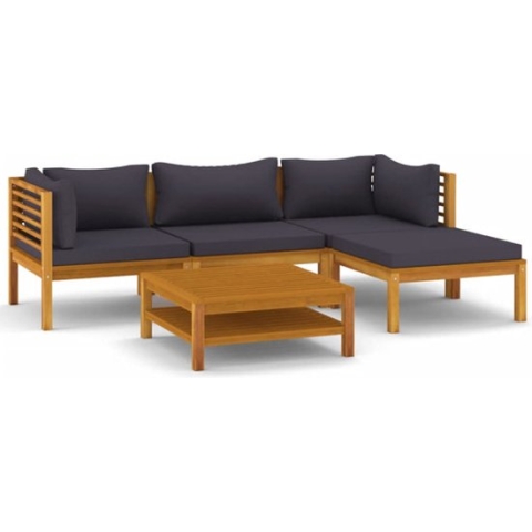 vidaXL-5-delige-Loungeset-met-kussens-massief-acaciahout