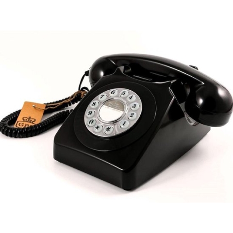 GPO 746PUSHBLA - Telefoon retro jaren ‘70, druktoetsen, zwart