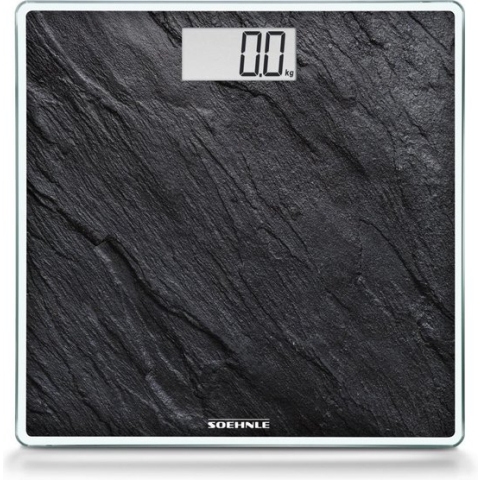 Soehnle personenweegschaal digitaal Style Sense Compact 300 - Leisteenlook - tot 180 kg - incl. batterijen