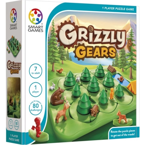 SmartGames - Grizzly Gears - 80 uitdagingen - voor 1 speler - breinbreker - Pas op voor de Beer!