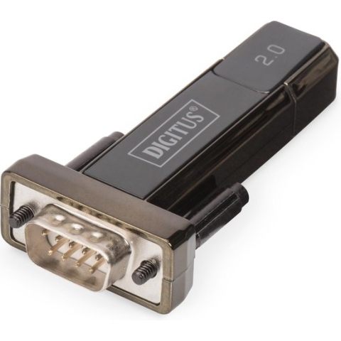 Digitus USB 2.0, Serieel Adapter [1x USB-A 2.0 stekker - 1x D-sub stekker 9-polig] DA-70167 Vergulde steekcontacten, Me