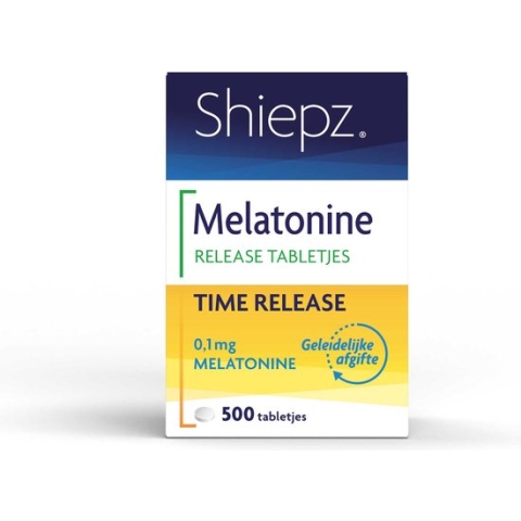 Shiepz Melatonine Time Release 0,1 mg - Geleidelijke afgifte - 500 tabletten