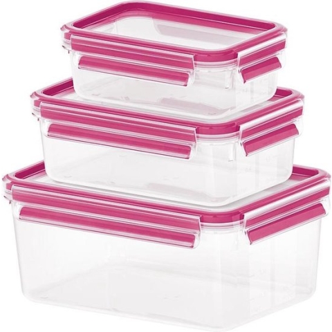 EMSA CLIP & CLOSE Rechthoekig Doos Groen. Transparant 3 stuk(s)