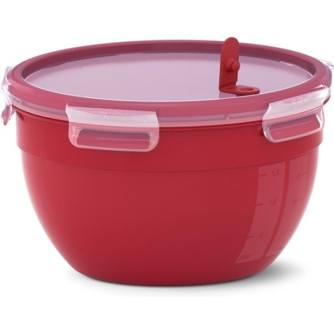 EMSA CLIP & MICRO Doos Rond 2,6 l Rood, Transparant 1 stuk(s)