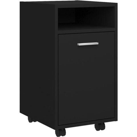 vidaXL-Bijzetkast-met-wielen-33x38x60-cm-spaanplaat-zwart