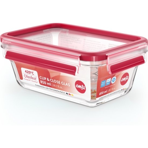 EMSA CLIP & CLOSE N1040800 Voorraaddoos Rechthoekig Doos 0.85 l Transparant 1 stuk(s)